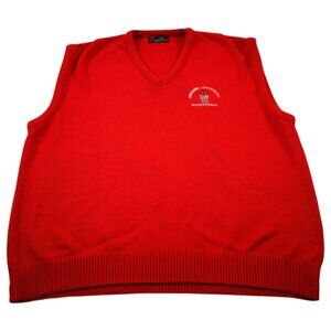Isle of Cotton Sweater Vest Men XL Red Knit Indiana University Basketball V-Neck